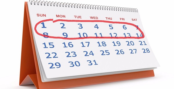 На фото – календарь, на котором отмечены две недели краткосрочного займа